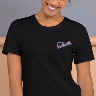 Vielleicht neon driehoek geborduurd uniseks T-shirt