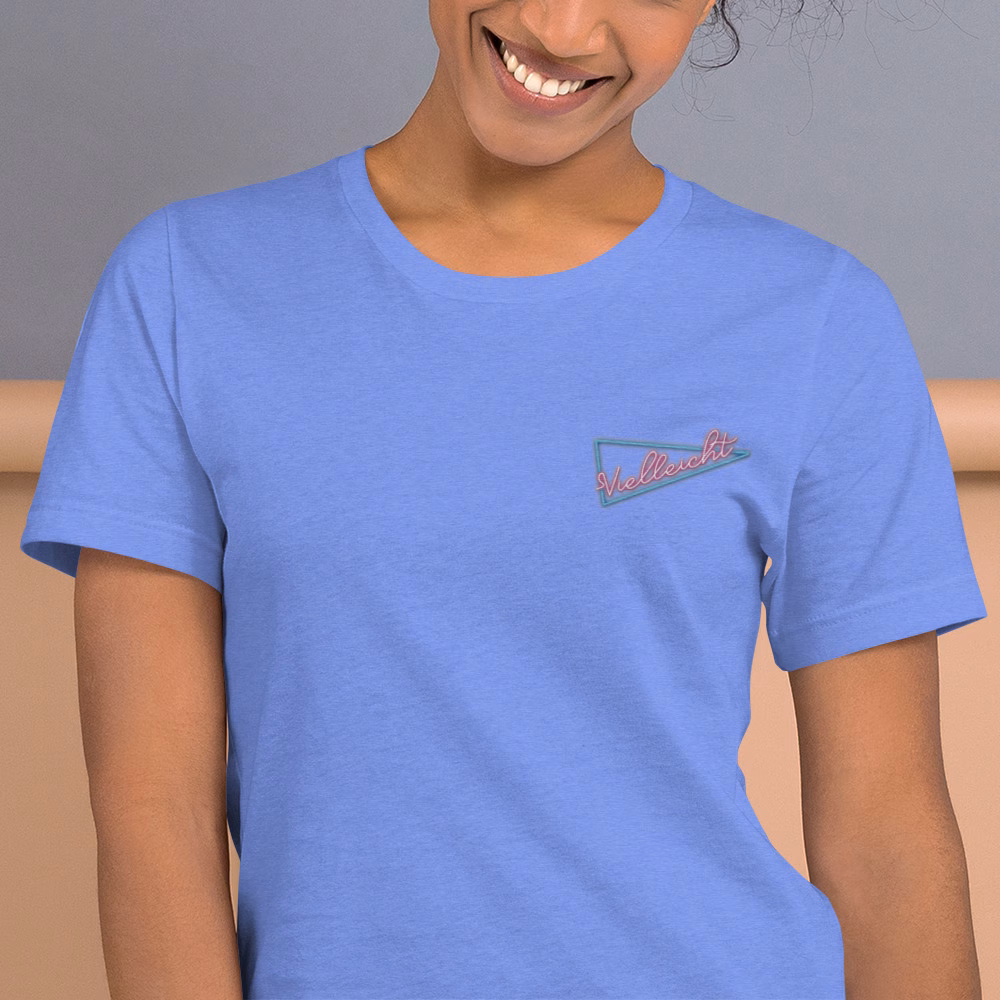 Vielleicht neon driehoek geborduurd uniseks T-shirt - Afbeelding 37