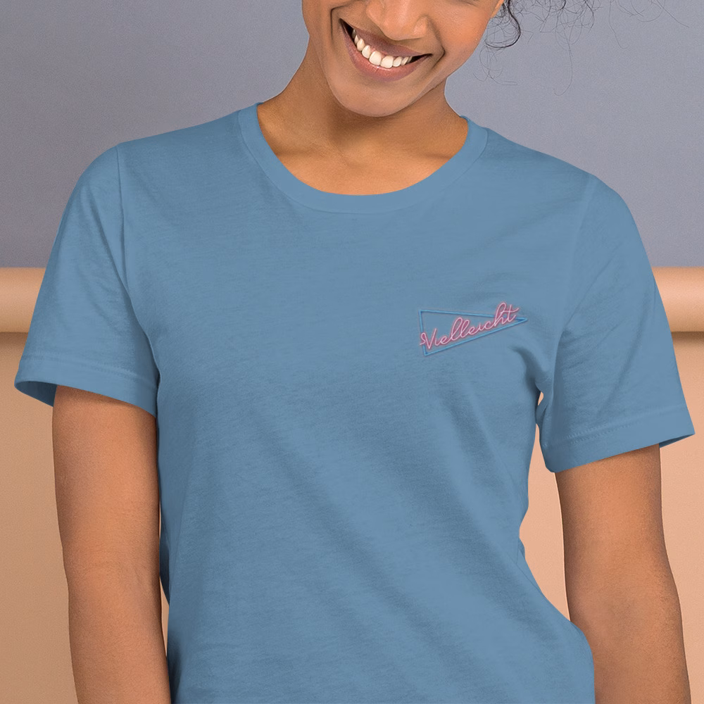 Vielleicht neon driehoek geborduurd uniseks T-shirt - Afbeelding 33