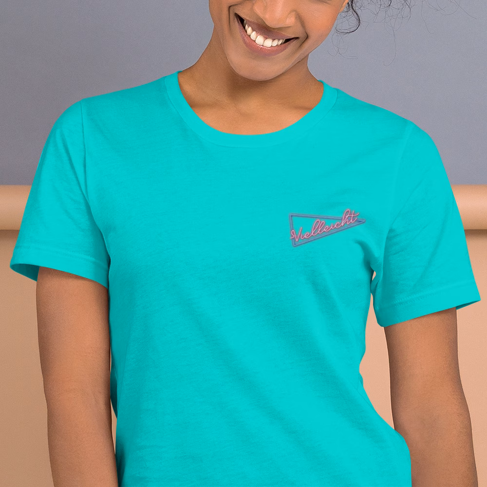 Vielleicht neon driehoek geborduurd uniseks T-shirt - Afbeelding 41