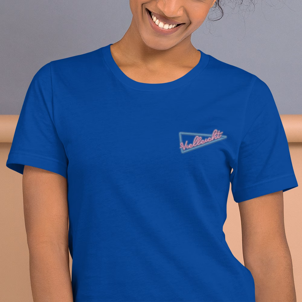 Vielleicht neon driehoek geborduurd uniseks T-shirt - Afbeelding 9