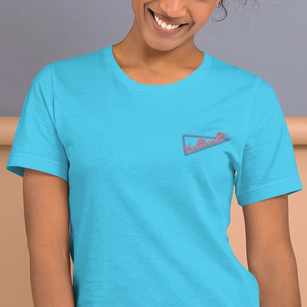 Vielleicht neon driehoek geborduurd uniseks T-shirt - Afbeelding 43